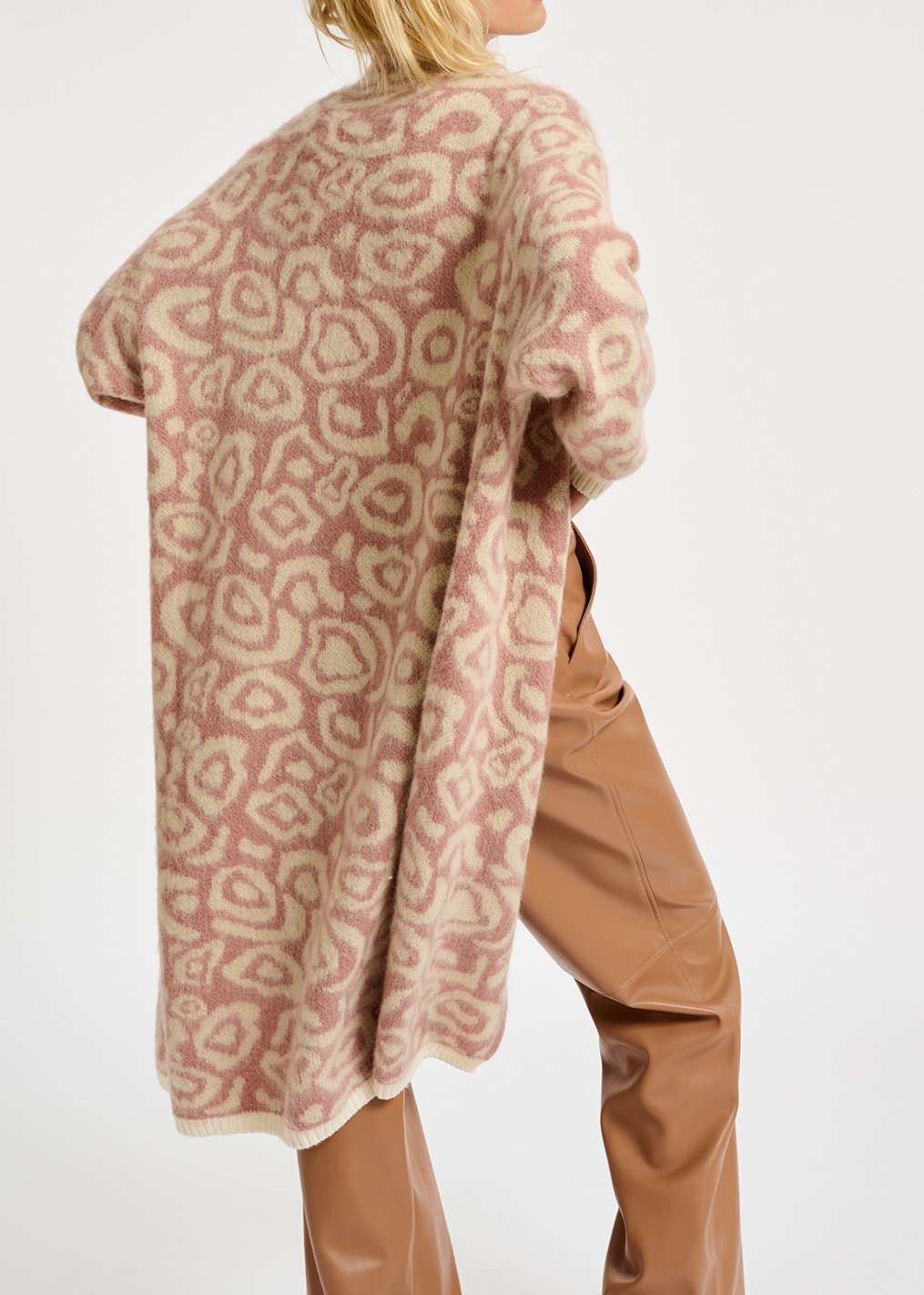 Vintage pink and ecru leopard-print cardigan RE—SSENTIEL second-hand photo 7