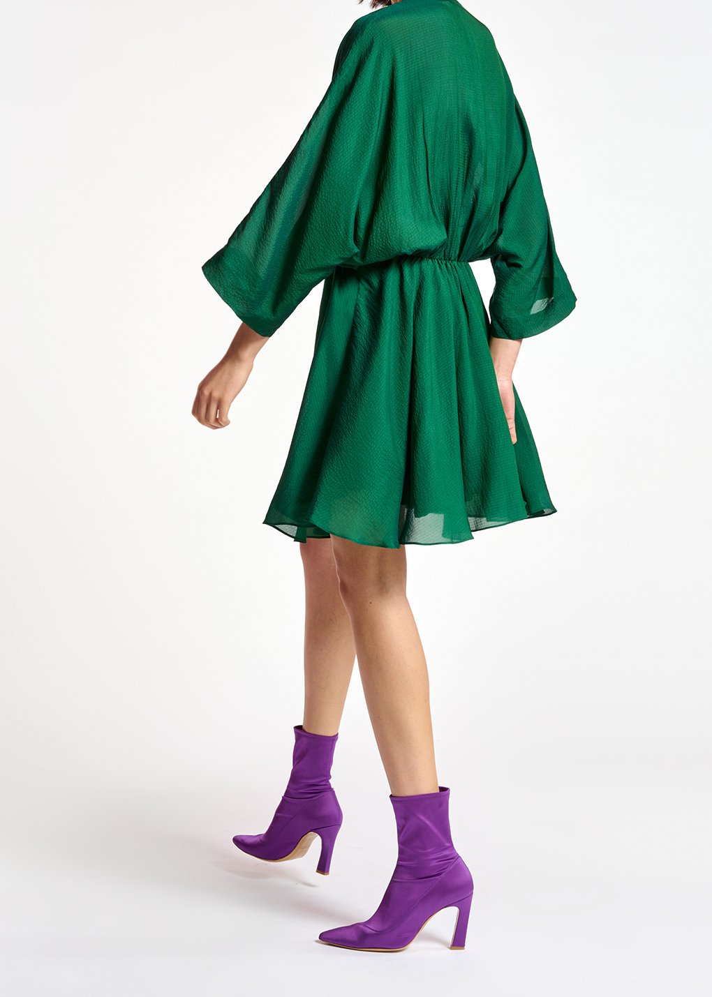 Dark green mini wrap dress RE—SSENTIEL second-hand photo 5