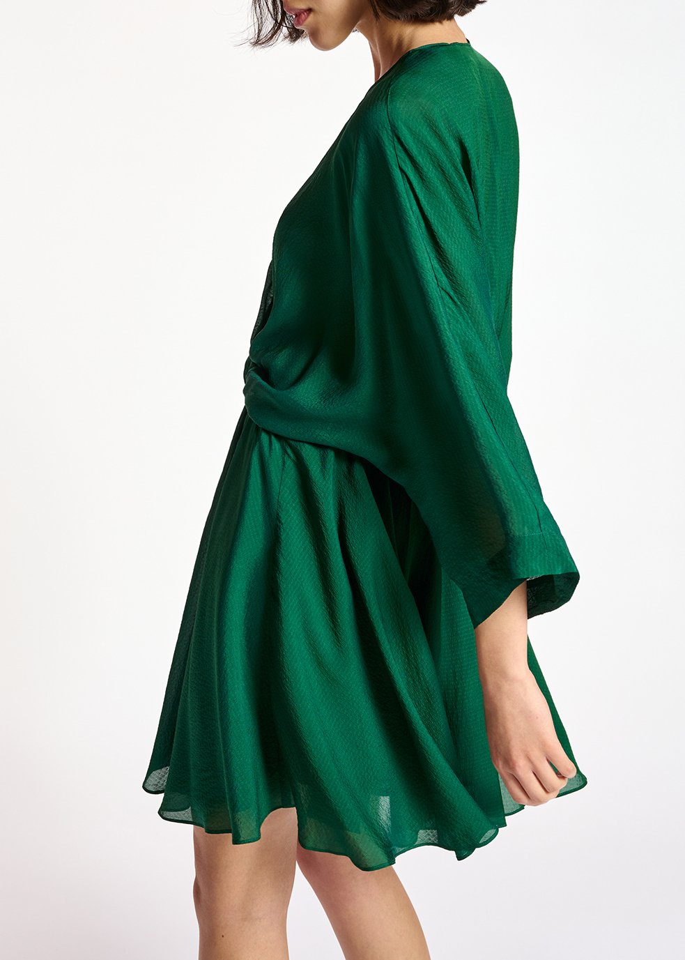 Dark green mini wrap dress RE—SSENTIEL second-hand photo 8