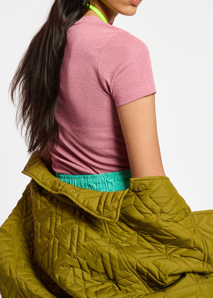 Roze T-shirt met lurex RE—SSENTIEL tweedehands photo 4