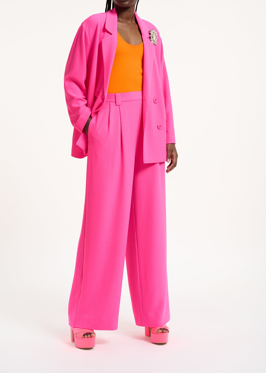 Fuchsia double-breasted blazer RE—SSENTIEL second-hand photo 6