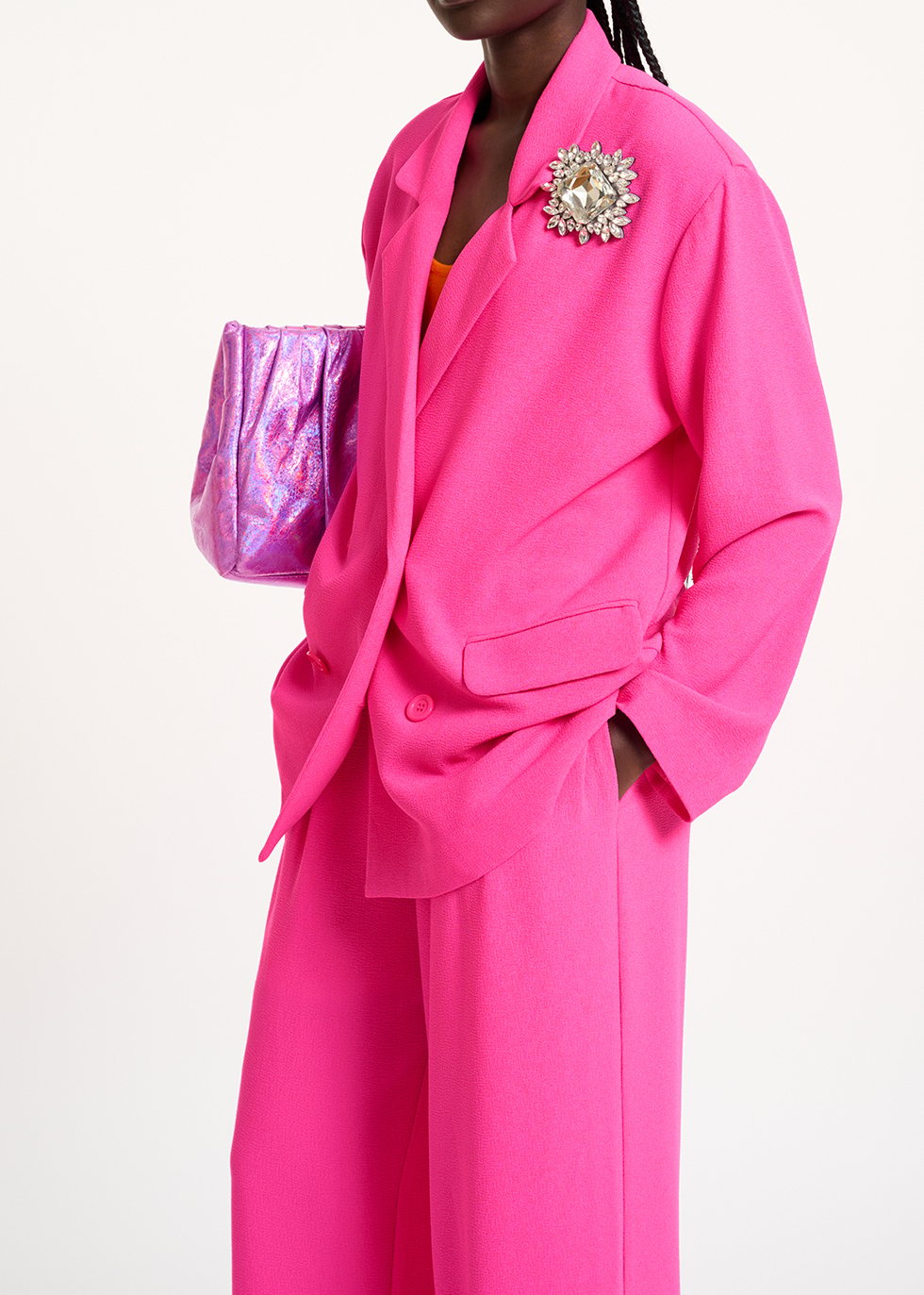 Fuchsia double-breasted blazer RE—SSENTIEL second-hand photo 7