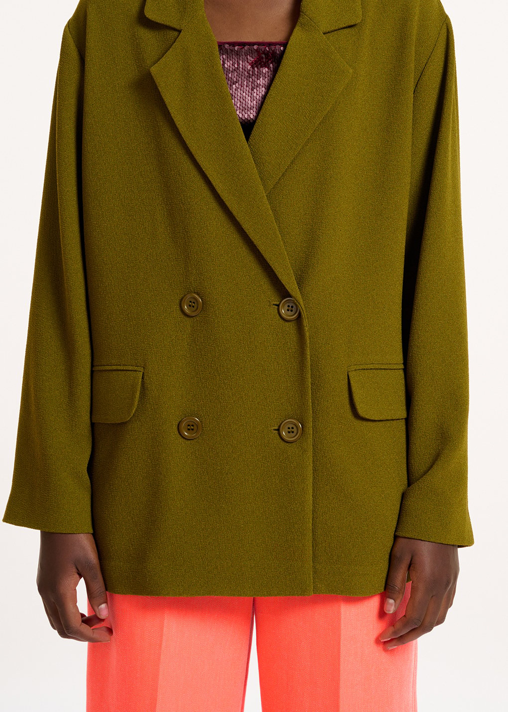 Blazer croisé kaki RE—SSENTIEL seconde main photo 6