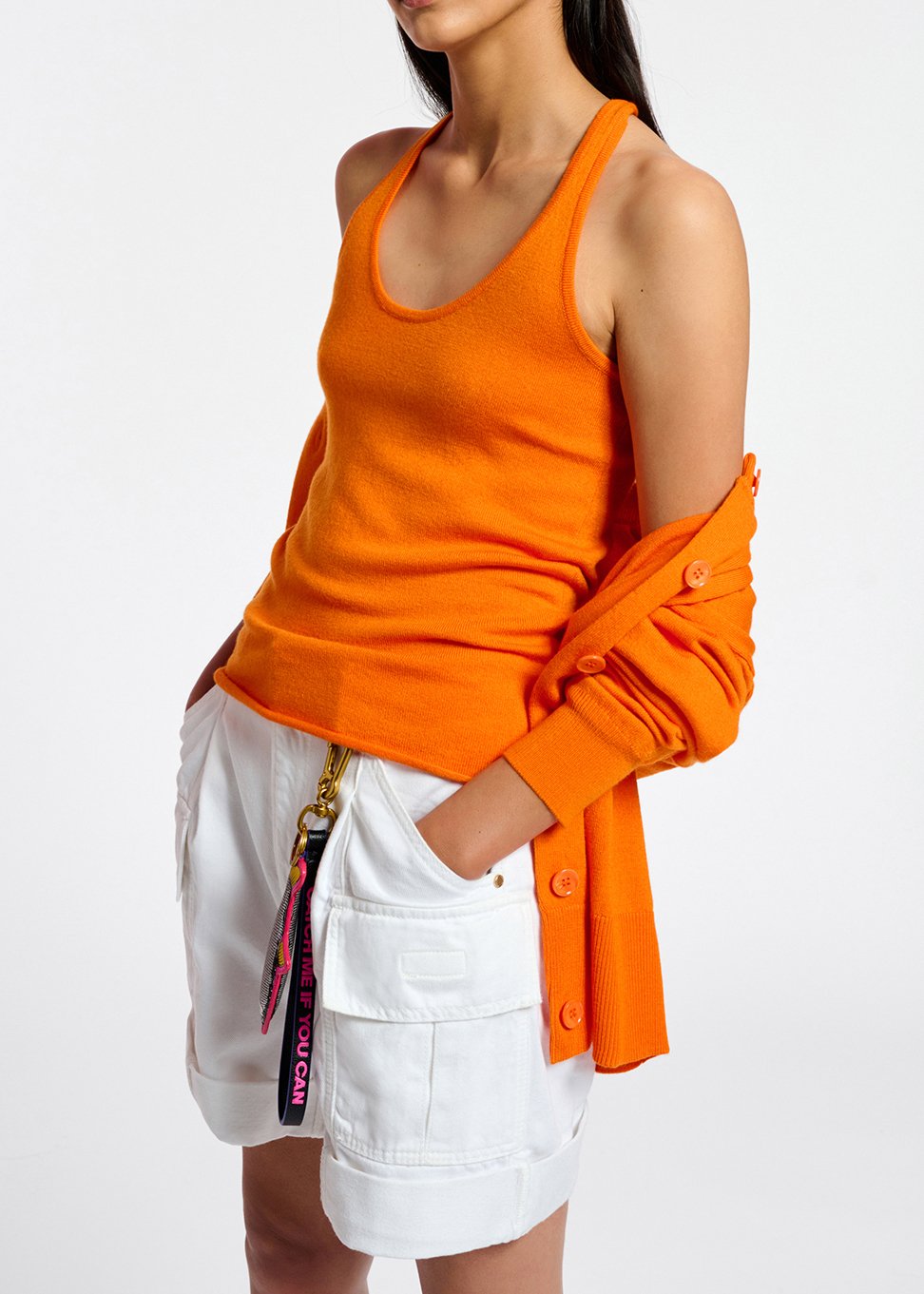Orange fine-knit tank top RE—SSENTIEL second-hand photo 5