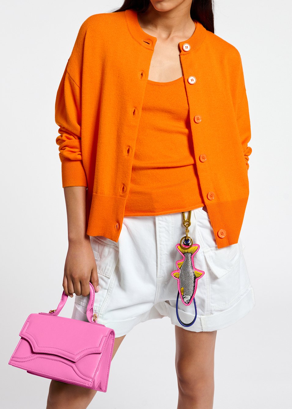 Cardigan orange en tricot fin RE—SSENTIEL seconde main photo 5