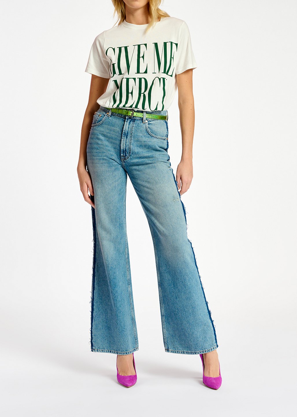 Blauwe jeans met brede pijpen RE—SSENTIEL tweedehands photo 4