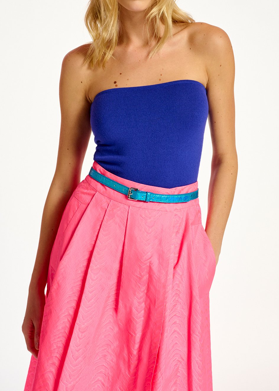 Top bandeau en tricot bleu foncé RE—SSENTIEL seconde main photo 4