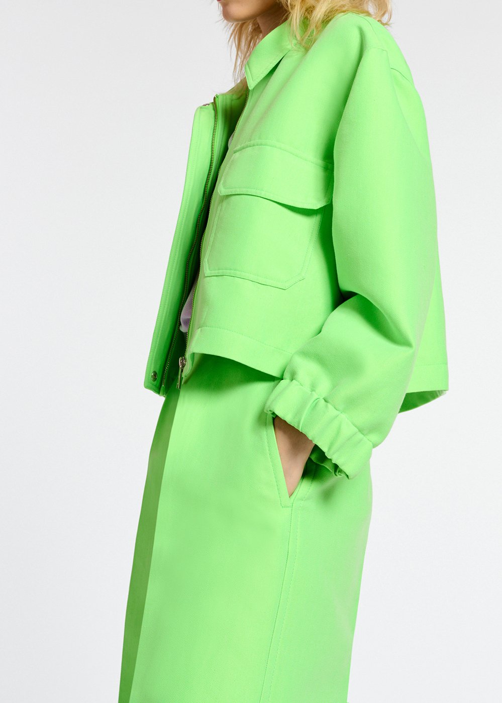 Veste courte vert fluo RE—SSENTIEL seconde main photo 7
