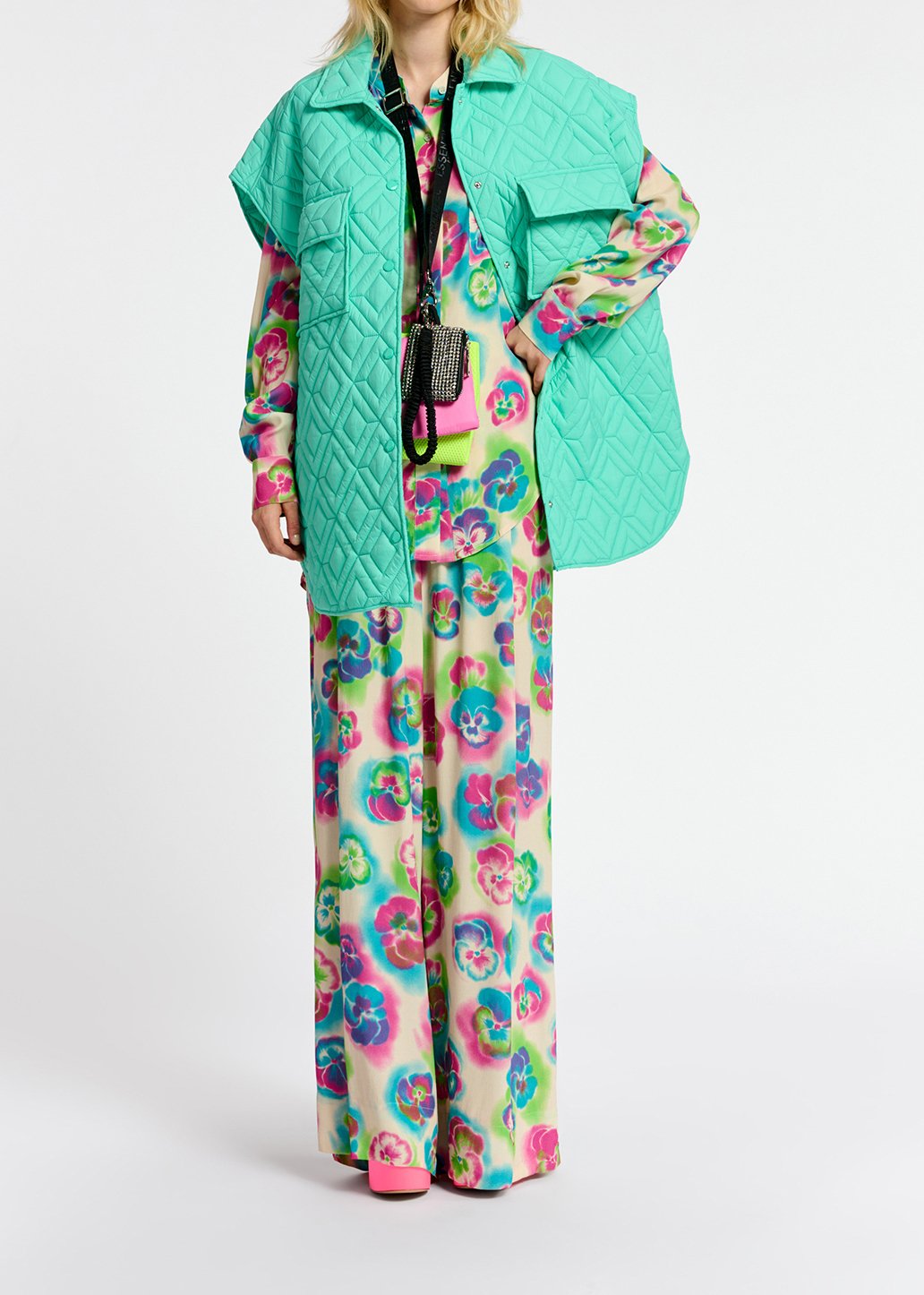 Turquoise quilted vest RE—SSENTIEL second-hand photo 3