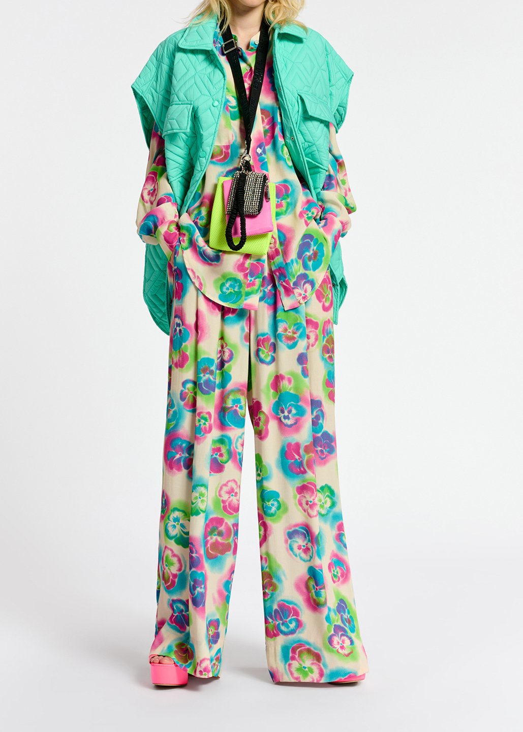 Turquoise quilted vest RE—SSENTIEL second-hand photo 5