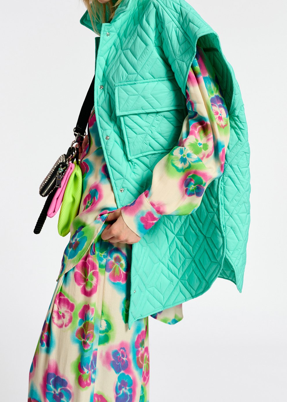 Turquoise quilted vest RE—SSENTIEL second-hand photo 7