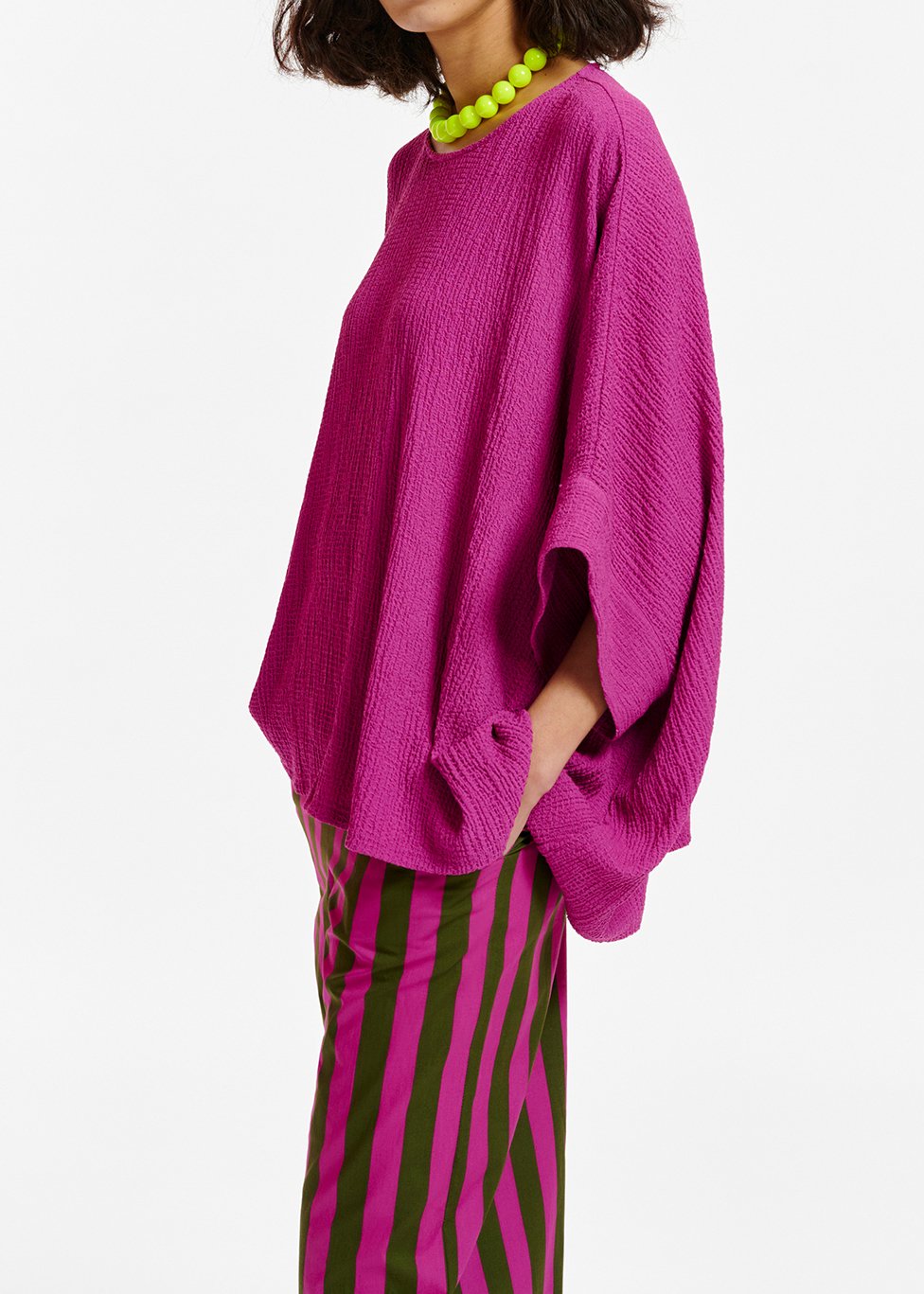 Top oversize en cloqué violet RE—SSENTIEL seconde main photo 4