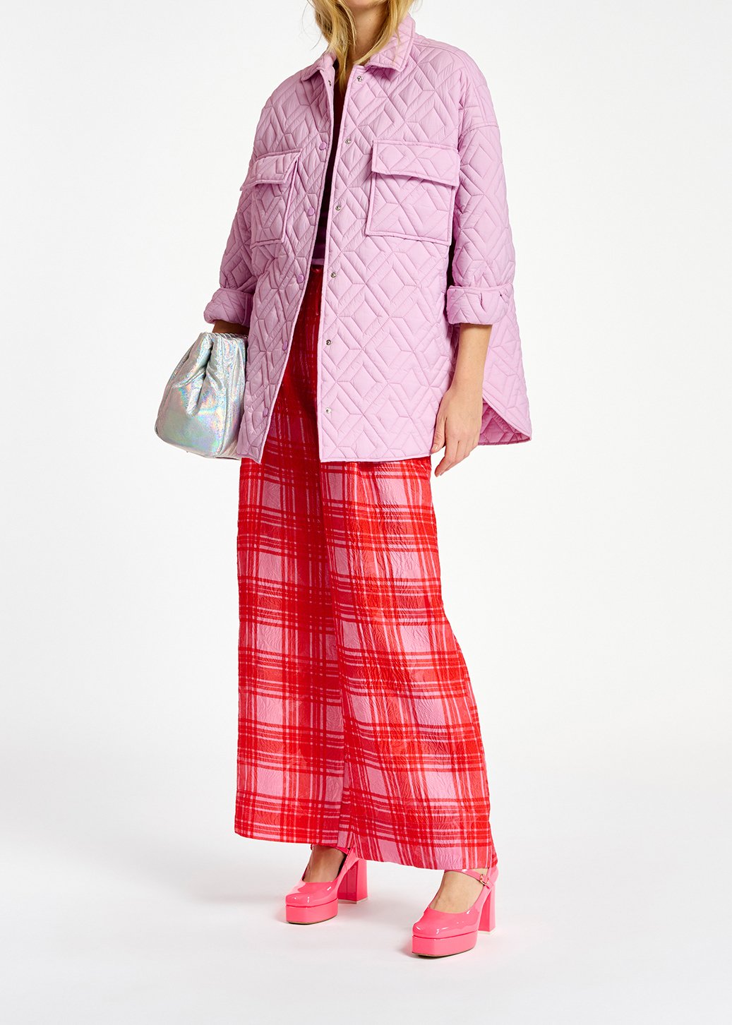 Lilac quilted jacket RE—SSENTIEL second-hand photo 3
