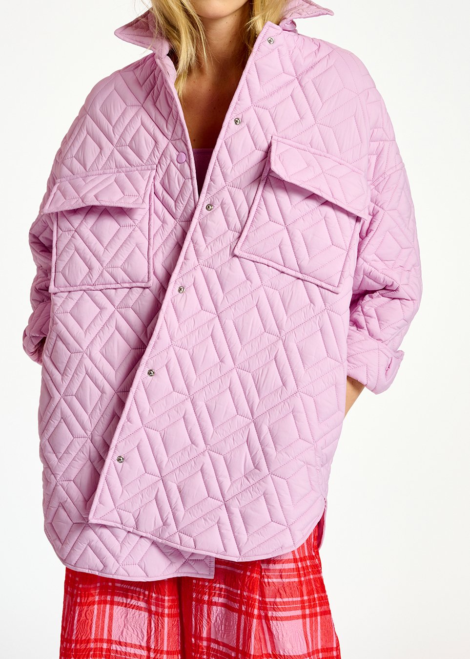 Lilac quilted jacket RE—SSENTIEL second-hand photo 6