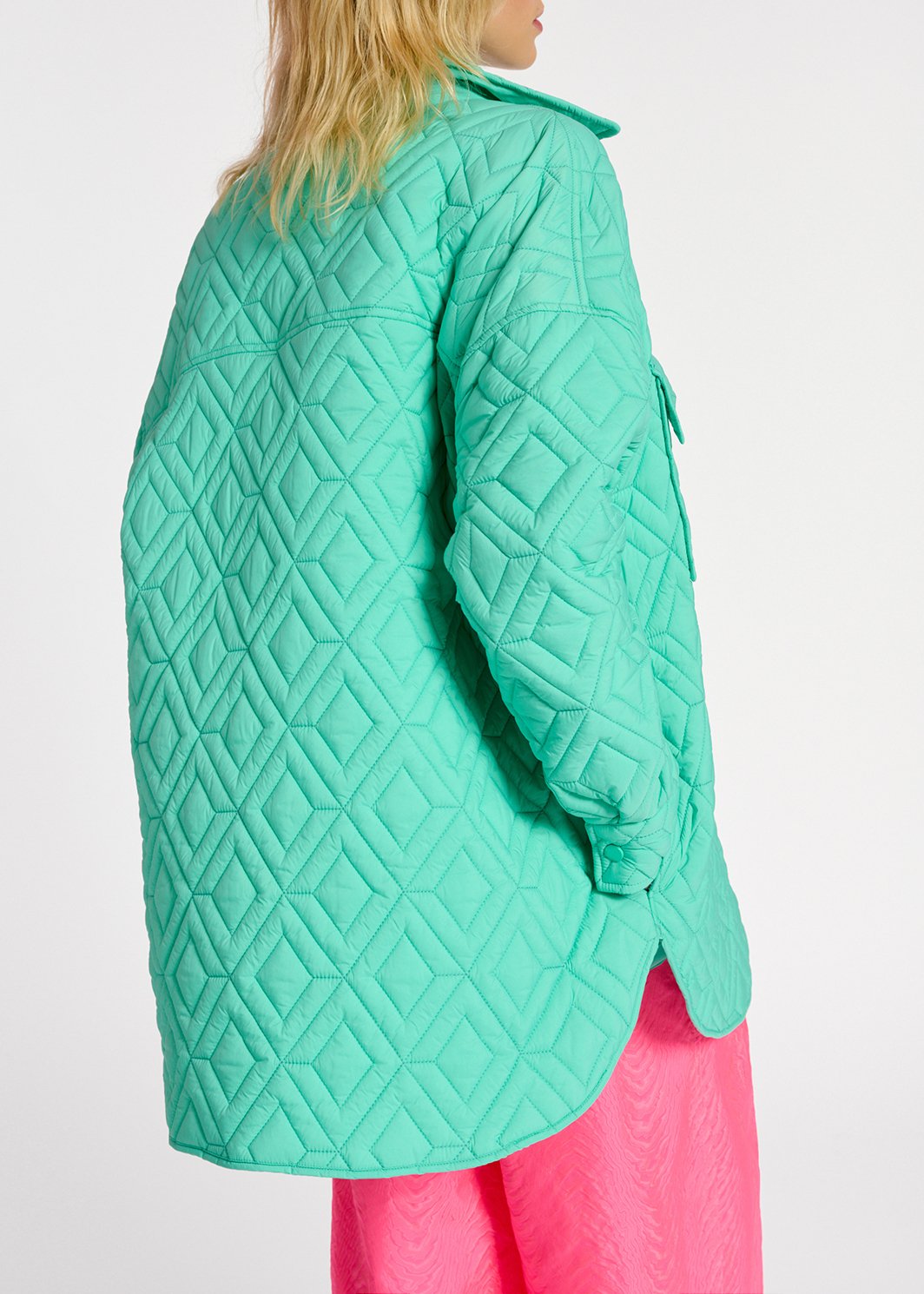 Turquoise quilted jacket RE—SSENTIEL second-hand photo 4