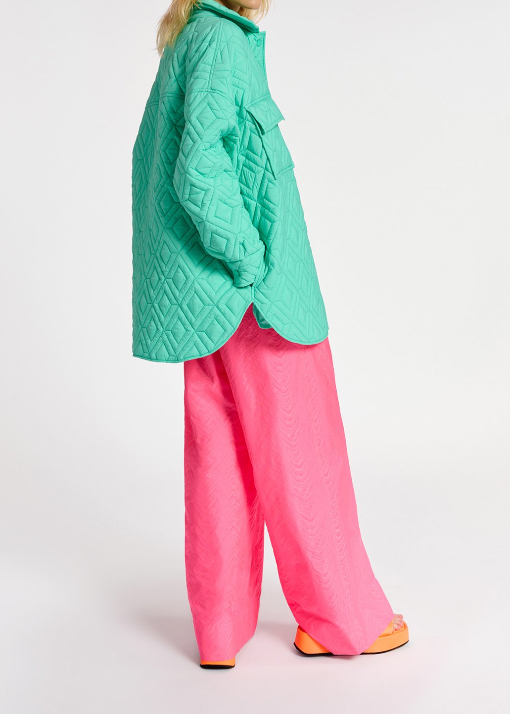 Turquoise quilted jacket RE—SSENTIEL second-hand photo 6