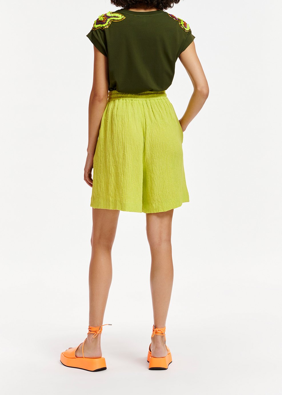 Short en cloqué vert citron RE—SSENTIEL seconde main photo 7
