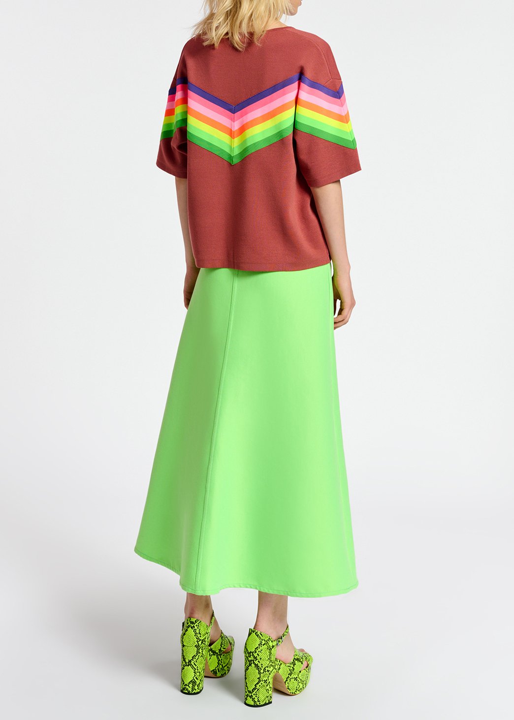 Neon green wide A-line maxi skirt RE—SSENTIEL second-hand photo 6