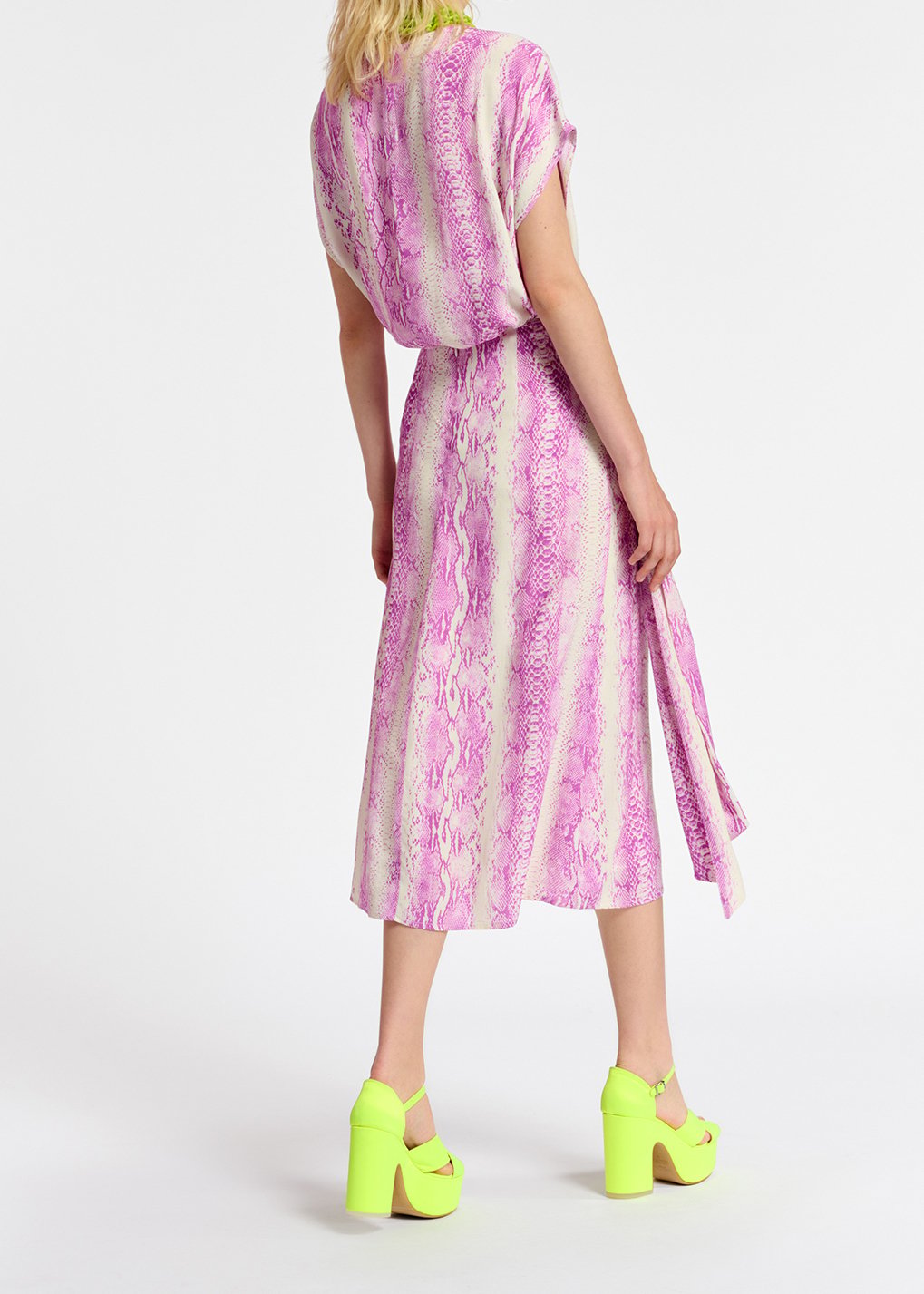 White and purple snake-print short-sleeved top RE—SSENTIEL second-hand photo 5
