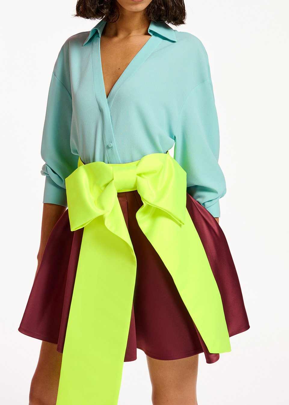 Turquoise V-neck shirt RE—SSENTIEL second-hand photo 3