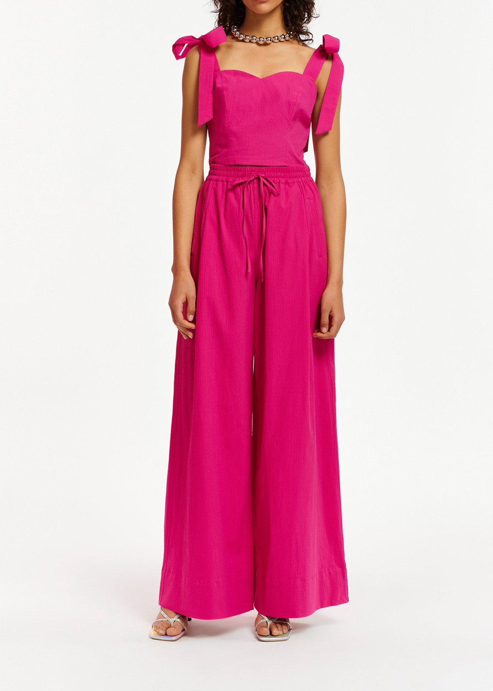 Pantalon violet aux jambes larges RE—SSENTIEL seconde main photo 3
