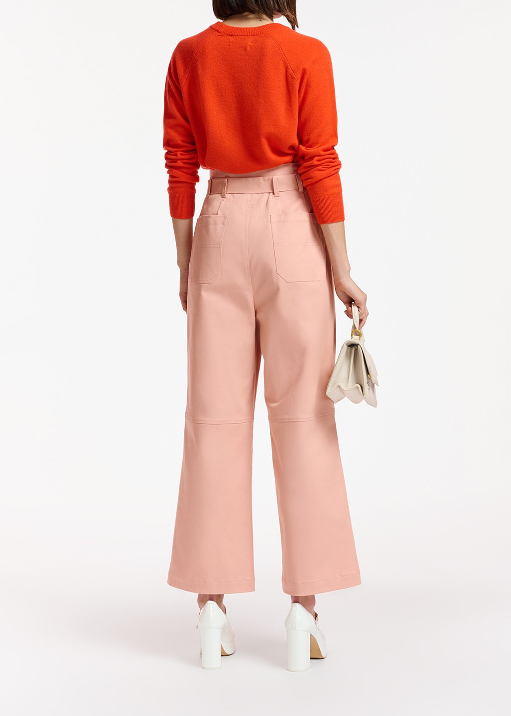 Pink belted straight-leg pants RE—SSENTIEL second-hand photo 6