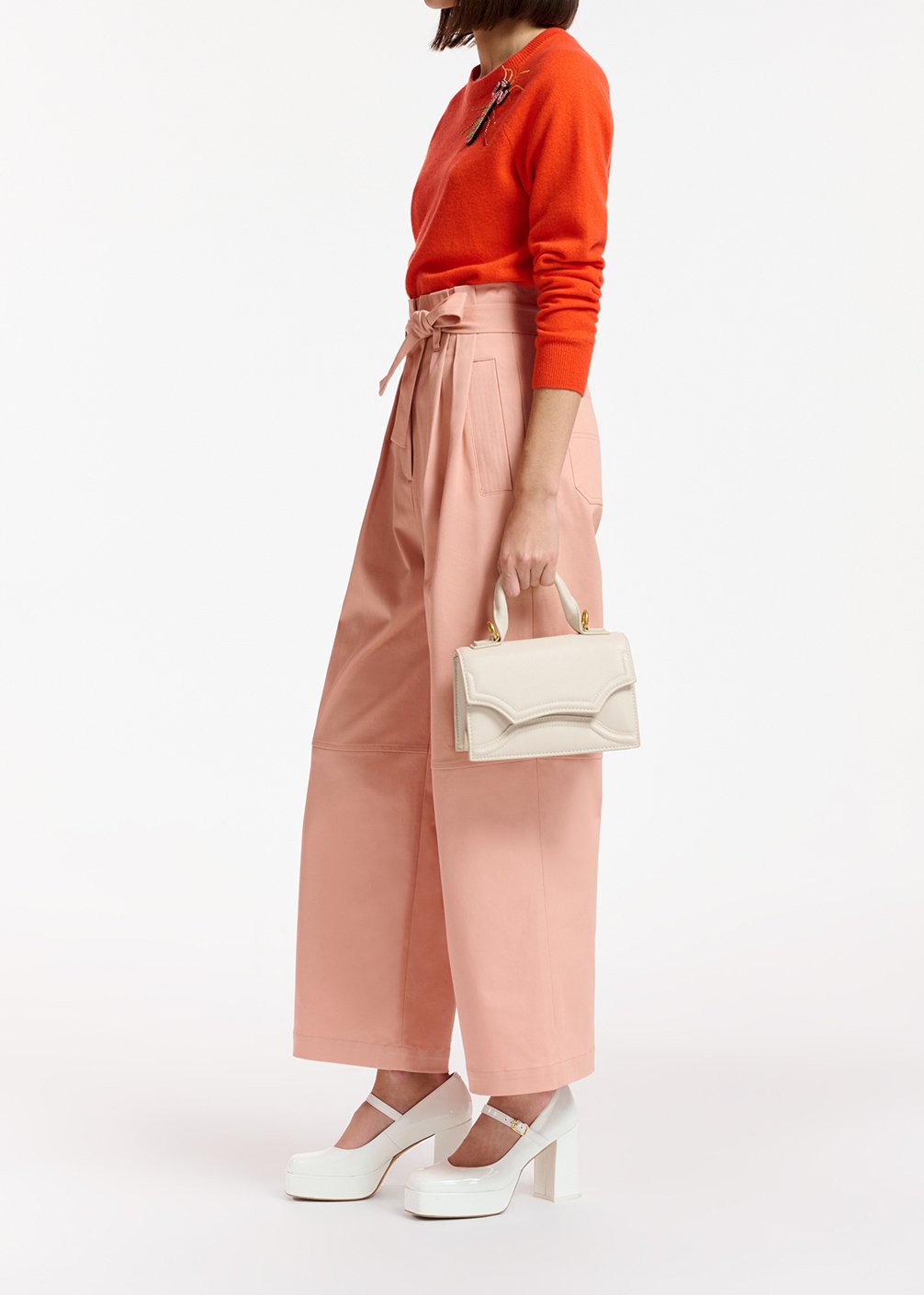 Pink belted straight-leg pants RE—SSENTIEL second-hand photo 8