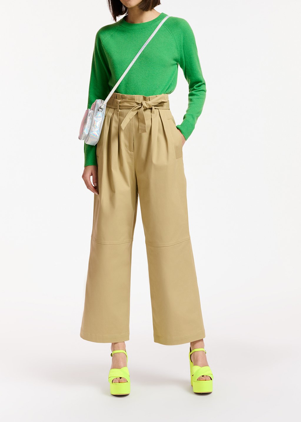 Beige belted straight-leg pants RE—SSENTIEL second-hand photo 3