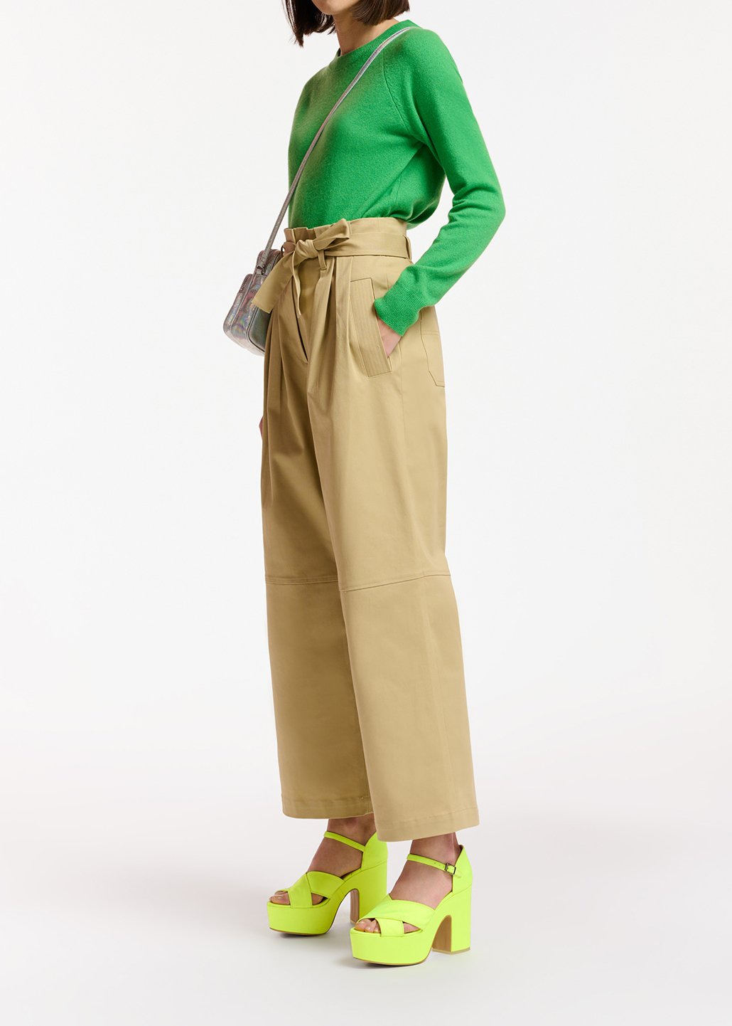 Beige belted straight-leg pants RE—SSENTIEL second-hand photo 5