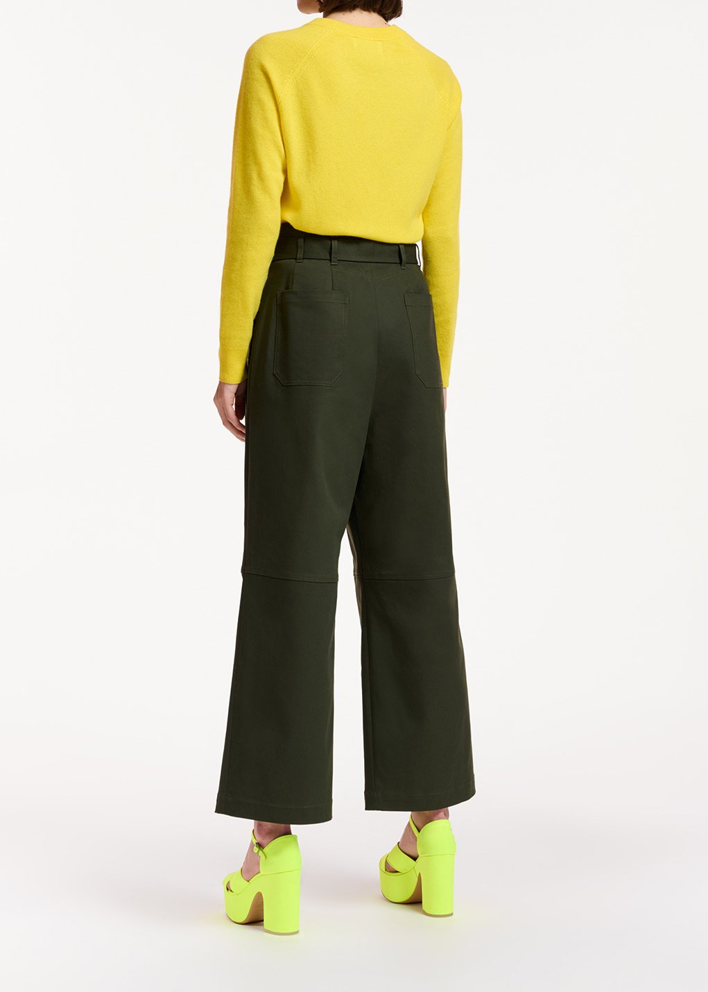 Dark green belted straight-leg pants RE—SSENTIEL second-hand photo 6