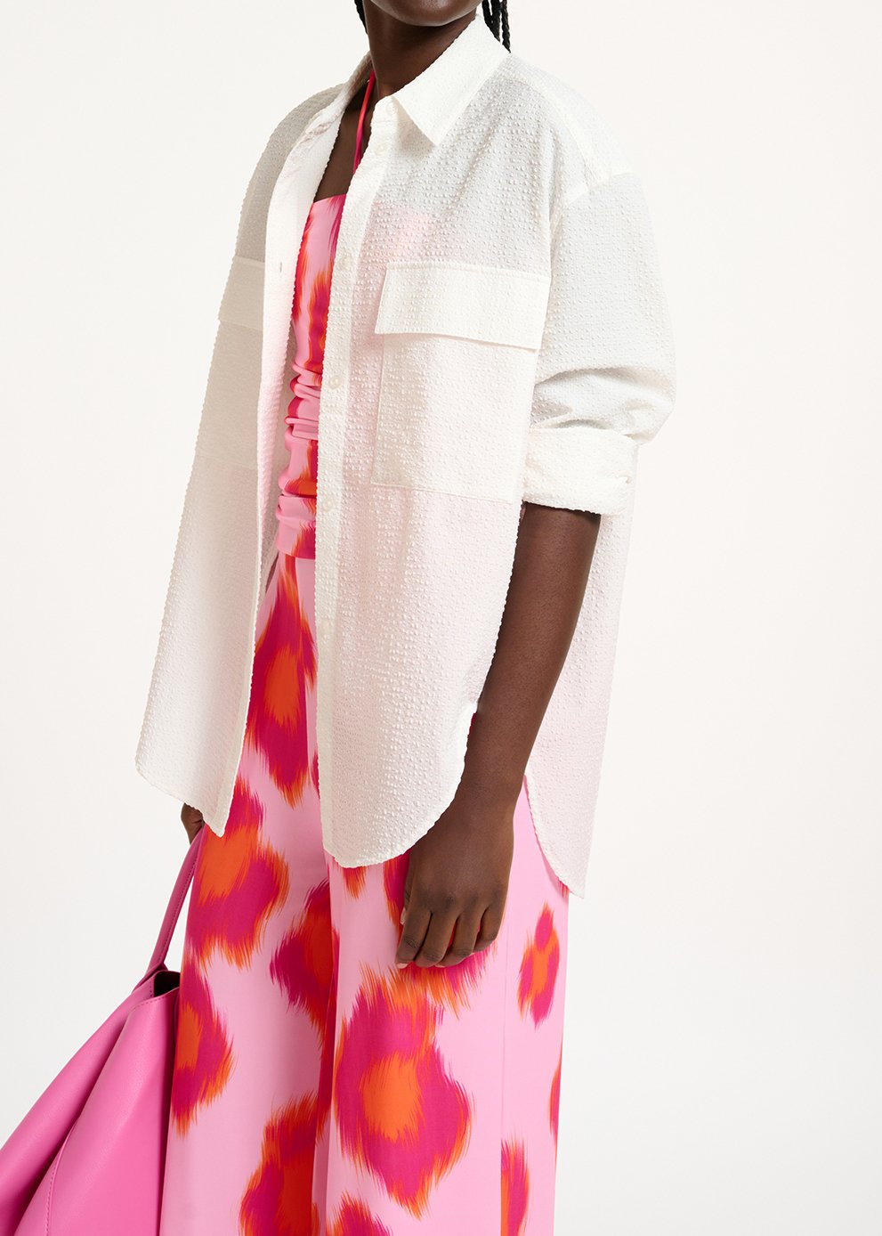 Chemise oversize blanche RE—SSENTIEL seconde main photo 3