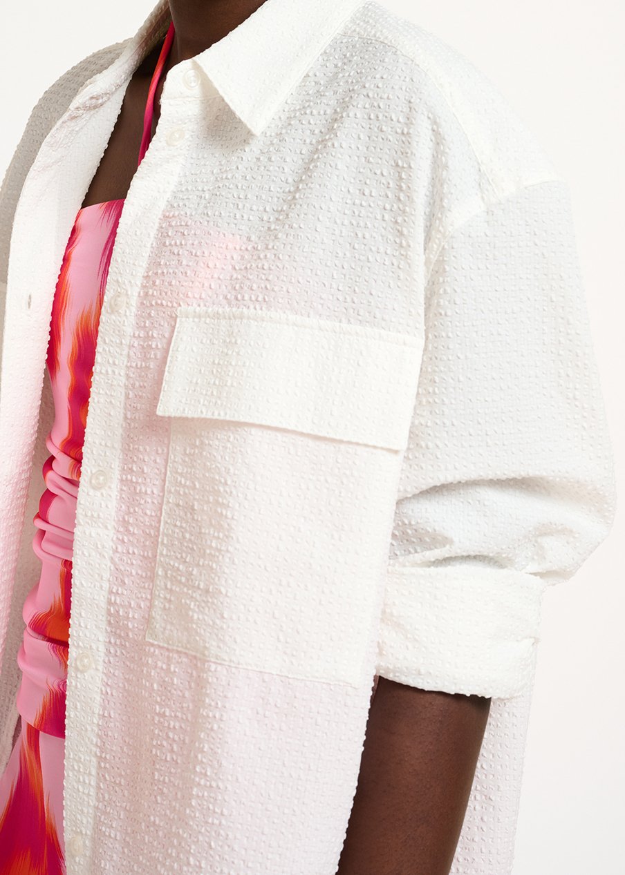 Chemise oversize blanche RE—SSENTIEL seconde main photo 6