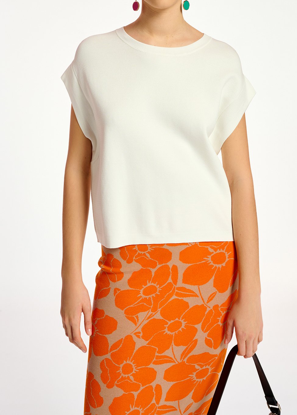 Pull sans manches en tricot blanc cassé RE—SSENTIEL seconde main photo 5
