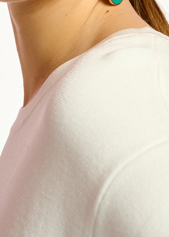 Pull sans manches en tricot blanc cassé RE—SSENTIEL seconde main photo 8