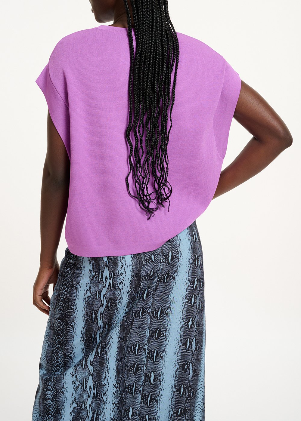 Pull sans manches en tricot violet RE—SSENTIEL seconde main photo 4