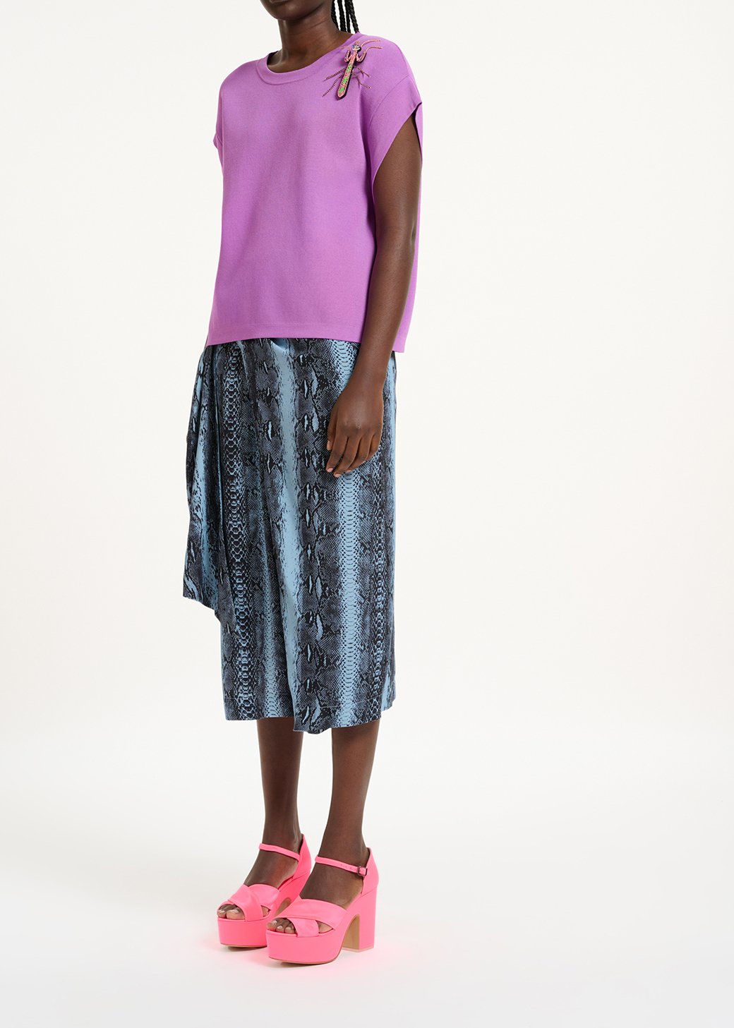 Pull sans manches en tricot violet RE—SSENTIEL seconde main photo 6