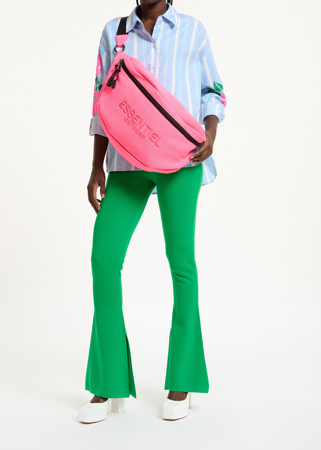 Green flared knitted pants RE—SSENTIEL second-hand photo 7