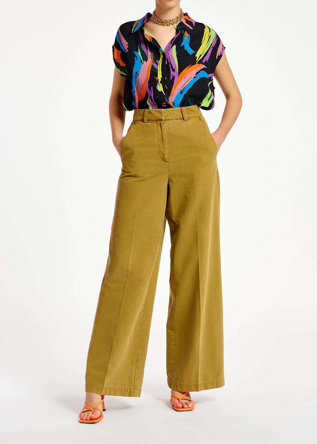 Multicolor abstract print sleeveless shirt RE—SSENTIEL second-hand photo 3
