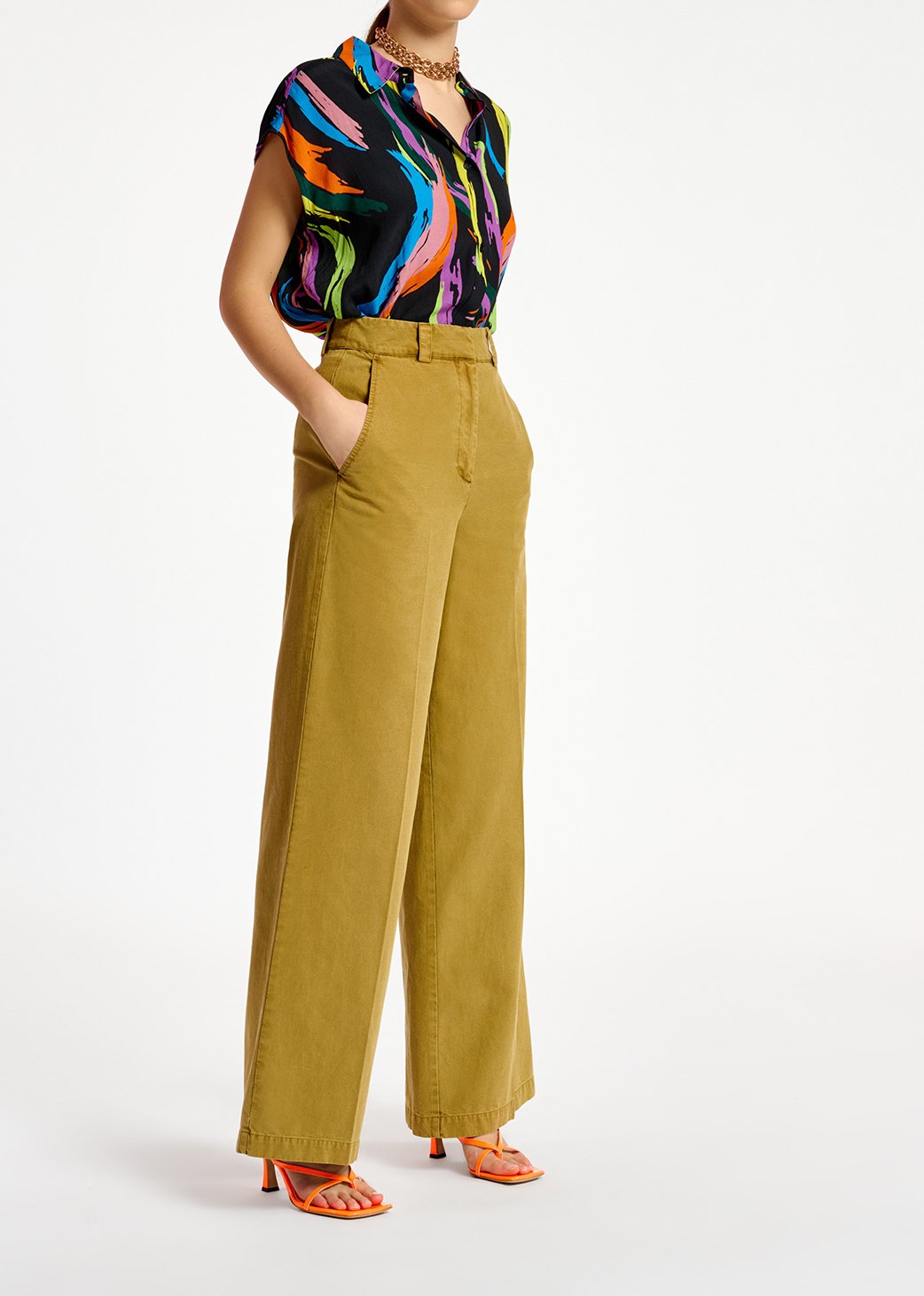 Multicolor abstract print sleeveless shirt RE—SSENTIEL second-hand photo 6