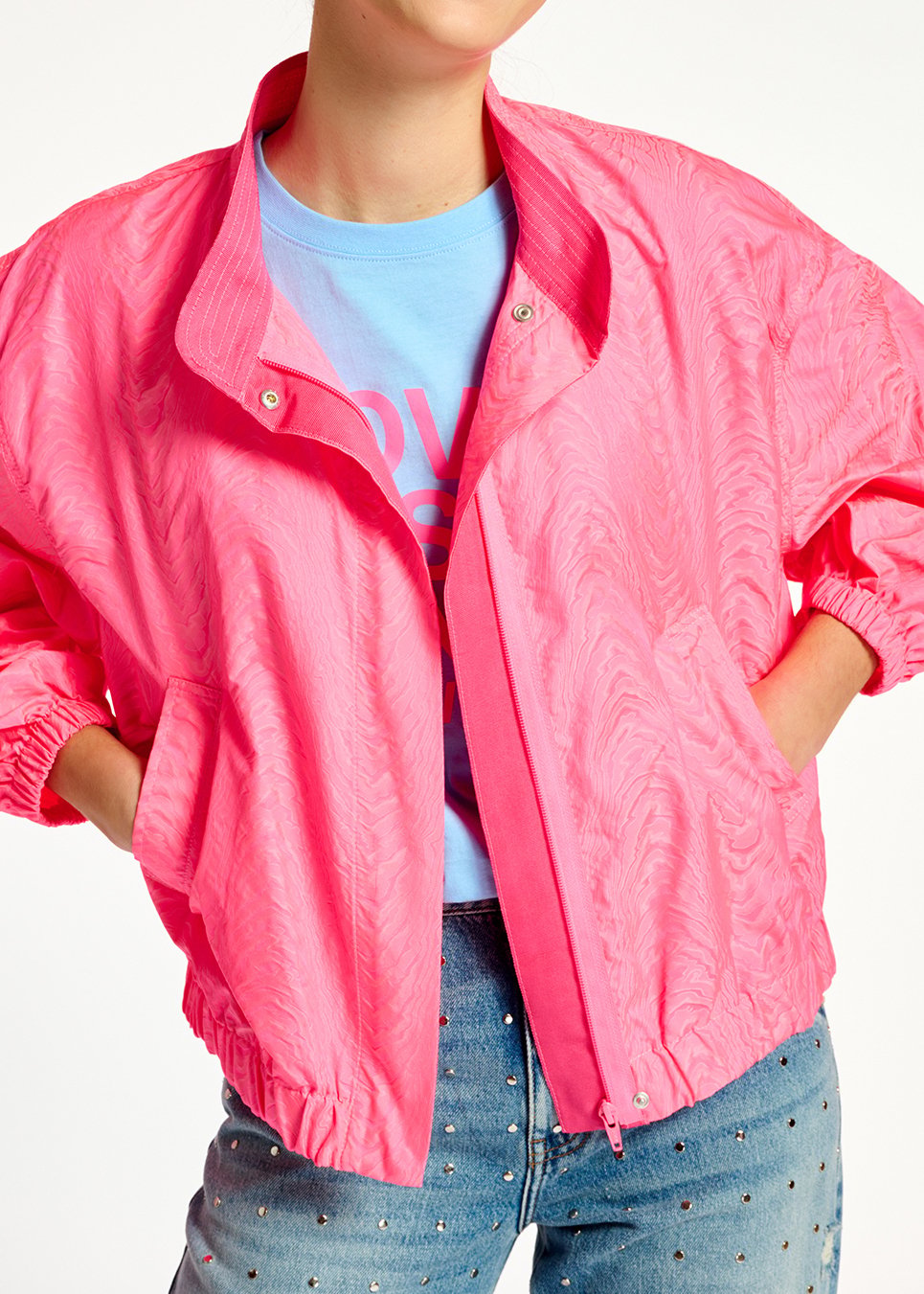 Fluoroze bomberjack van jacquard RE—SSENTIEL tweedehands photo 6