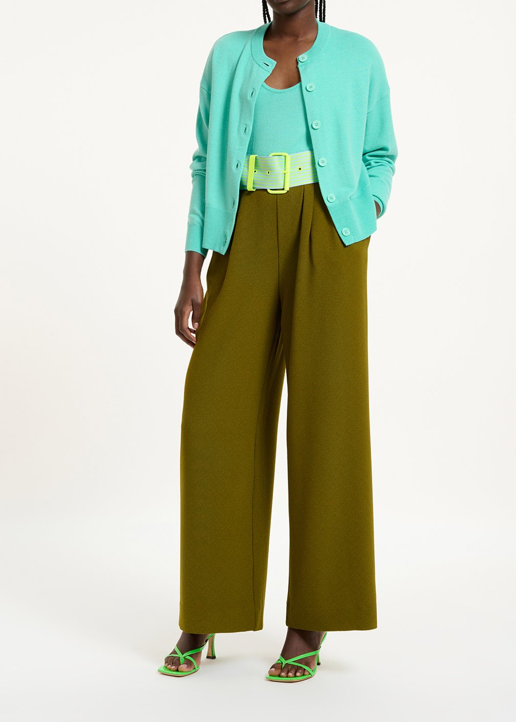 Neon yellow and light blue striped canvas belt RE—SSENTIEL second-hand photo 6