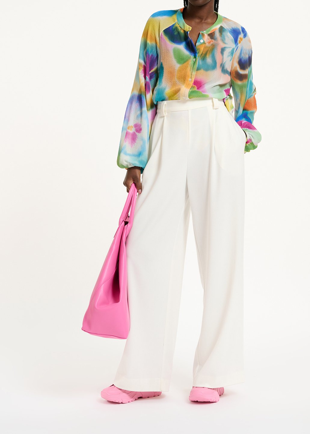 Gebroken witte broek met brede pijpen RE—SSENTIEL tweedehands photo 3