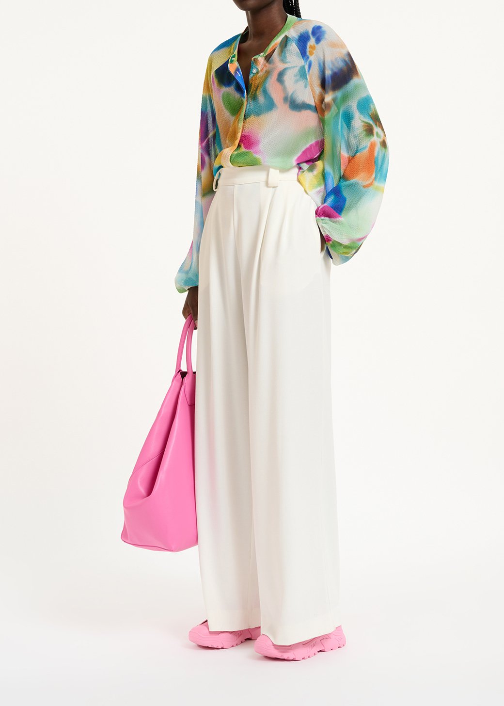 Gebroken witte broek met brede pijpen RE—SSENTIEL tweedehands photo 8