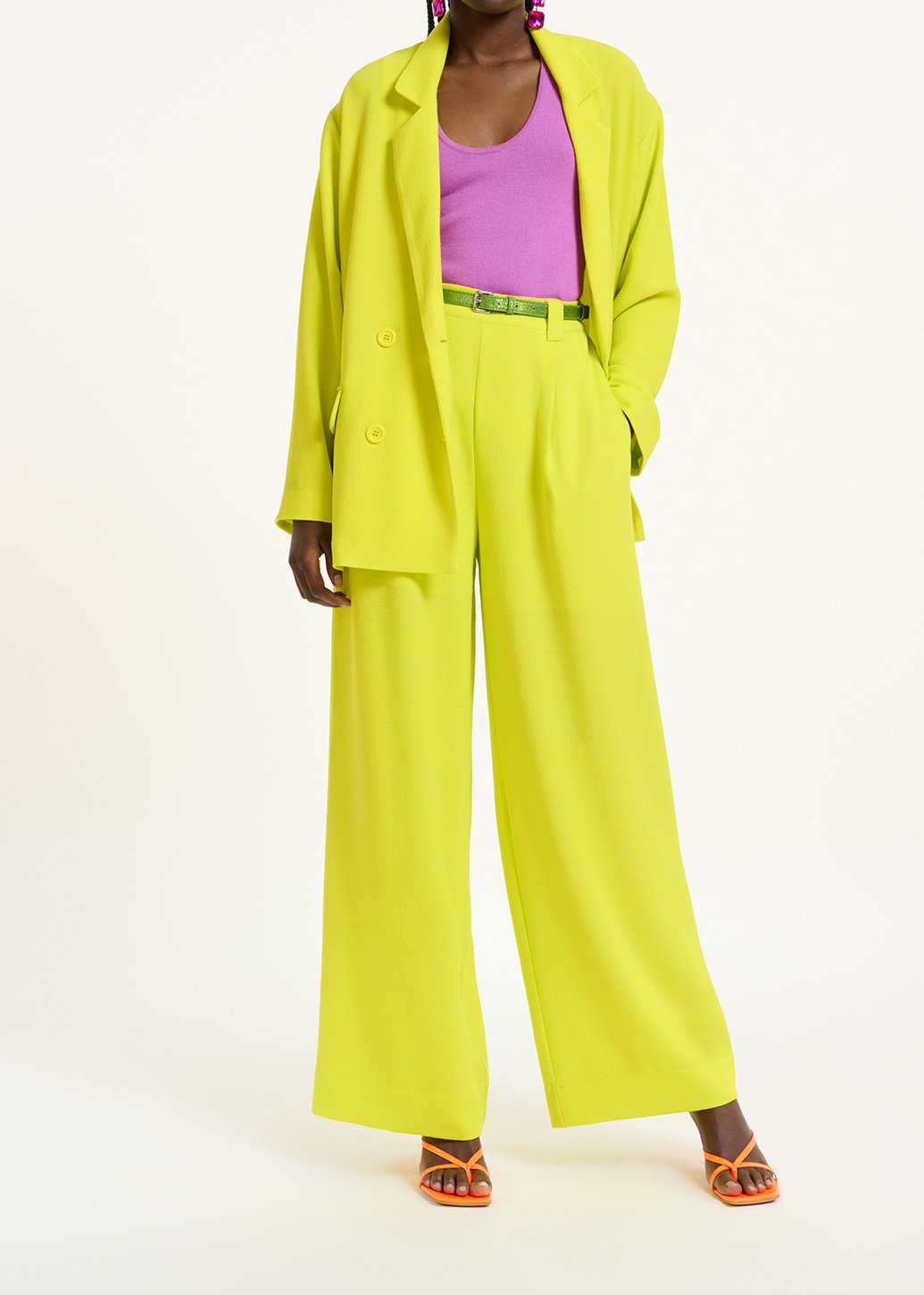 Pantalon jaune à  jambes larges RE—SSENTIEL seconde main photo 3