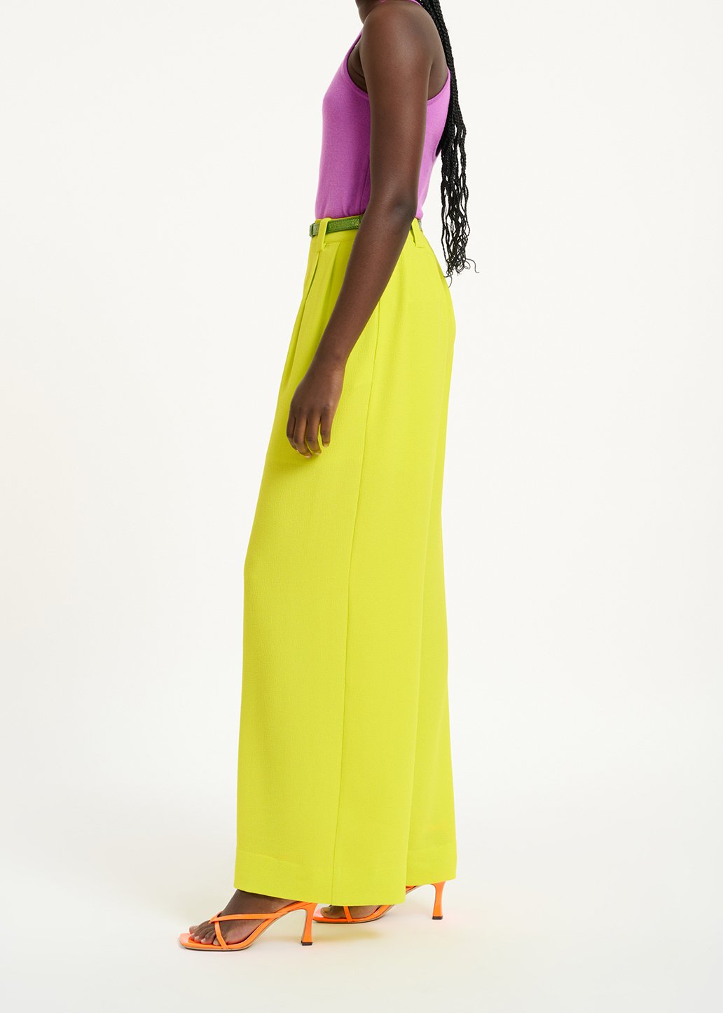 Pantalon jaune à  jambes larges RE—SSENTIEL seconde main photo 4