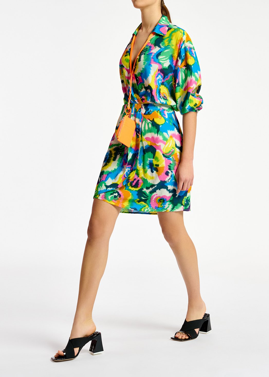 Mini robe portefeuille à  imprimé fleuri multicolore RE—SSENTIEL seconde main photo 4