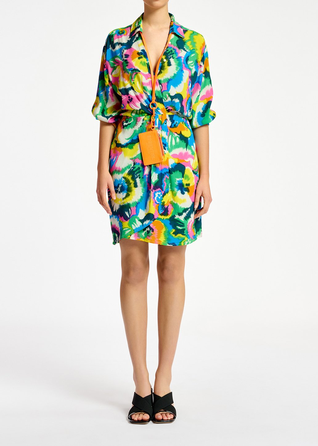 Mini robe portefeuille à  imprimé fleuri multicolore RE—SSENTIEL seconde main photo 6