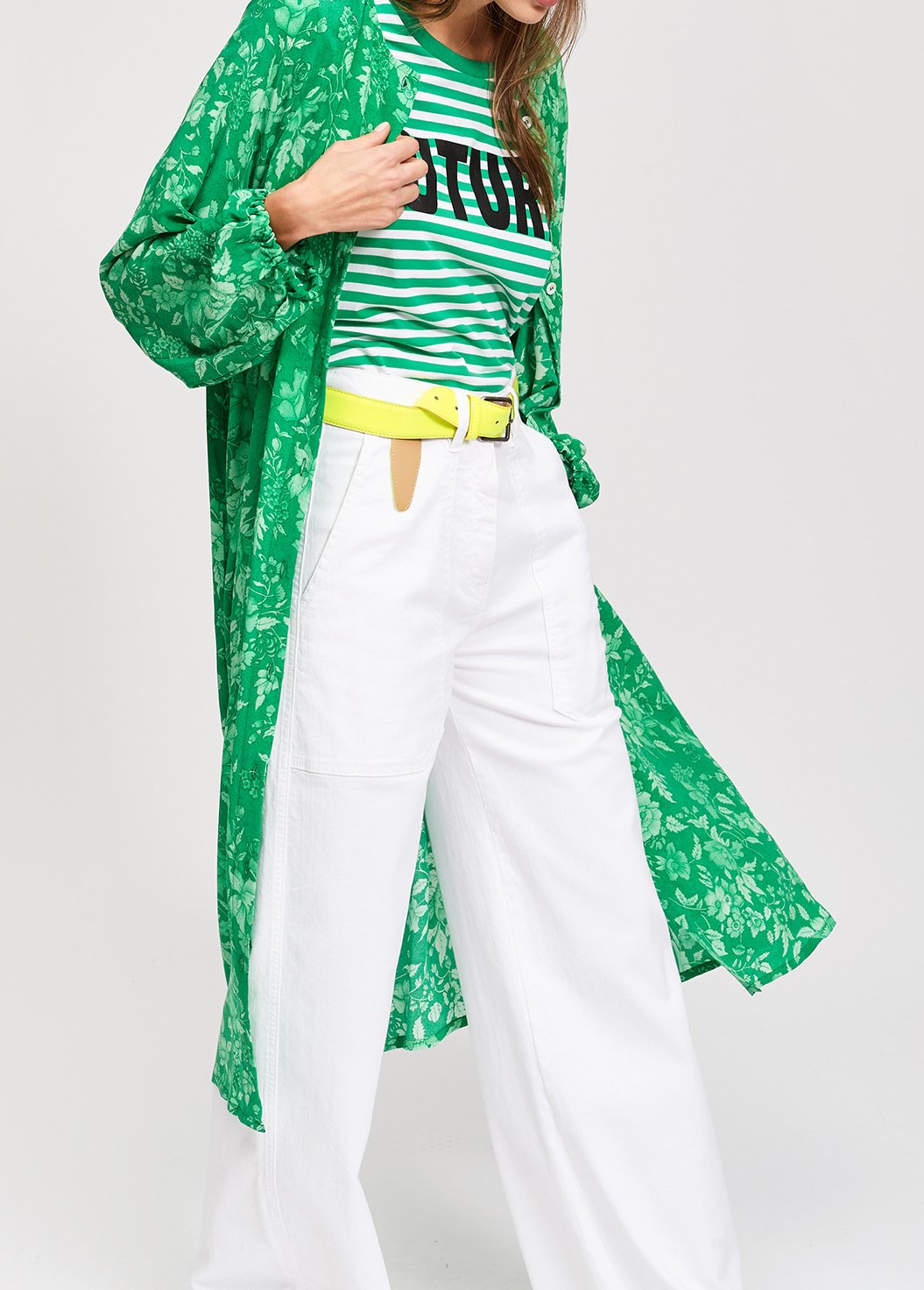 Groene zijden hemdjurk met print RE—SSENTIEL tweedehands photo 6