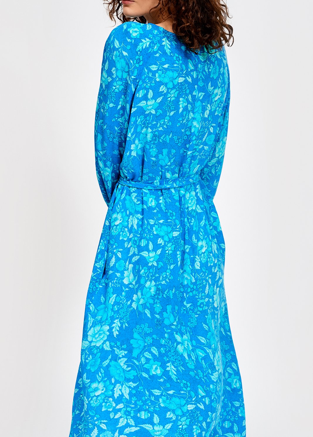 Printed blue silk shirt dress RE—SSENTIEL second-hand photo 4