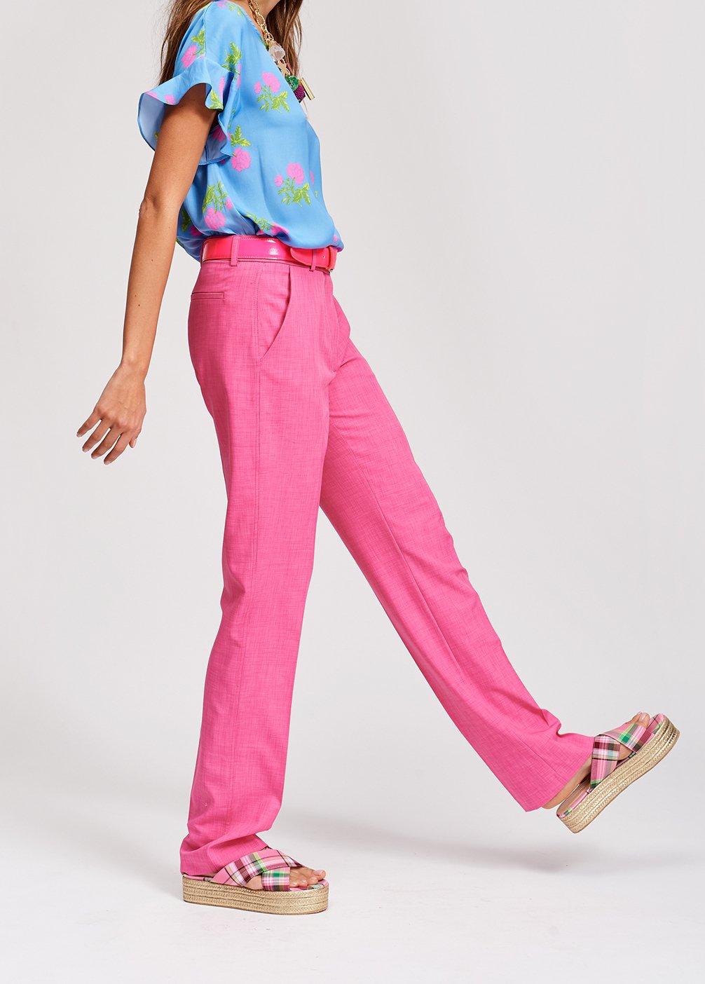 Hot pink tailored trousers RE—SSENTIEL second-hand photo 5